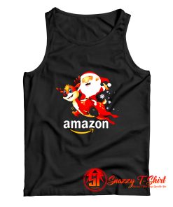 Amazon Santa Claus Riding Reindeer Christmas Tank Top