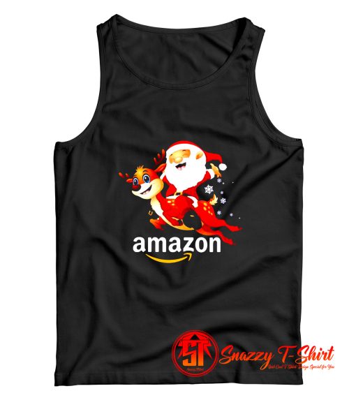 Amazon Santa Claus Riding Reindeer Christmas Tank Top