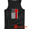 American Flag Christian Cross USA Flag Tank Top