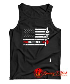 American Flag Cocktail Shaker Bartender Tank Top