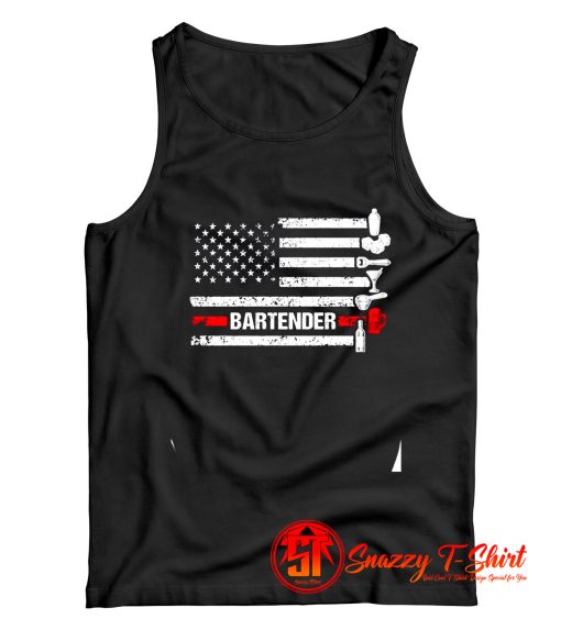 American Flag Cocktail Shaker Bartender Tank Top