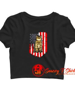 American Flag Exotic Shorthair Crop Top Shirt