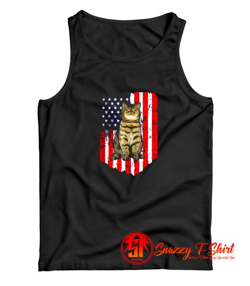 American Flag Exotic Shorthair Tank Top