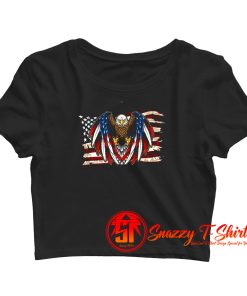 American Flag Patriotic Eagle Crop Top Shirt