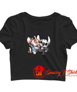 Angel Kissing Stitch Nightmare Before Christmas Crop Top Shirt