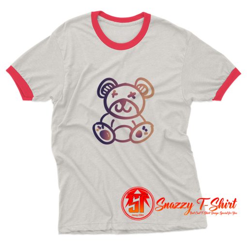 Animal Colorful Teddy Bear Cute Ringer Tee