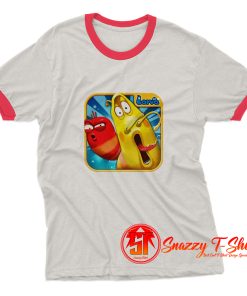 Animation Larva Funny Cartoon Ringer Tee