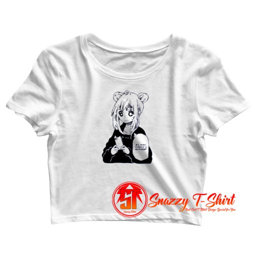 Anime Girl Texting Crop Top Shirt