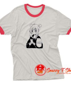 Anime Girl Texting Ringer Tee