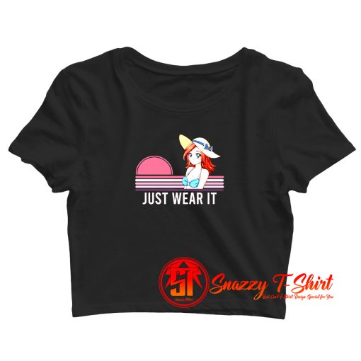 Anime Pink Retro Girl with Face Mask Crop Top Shirt