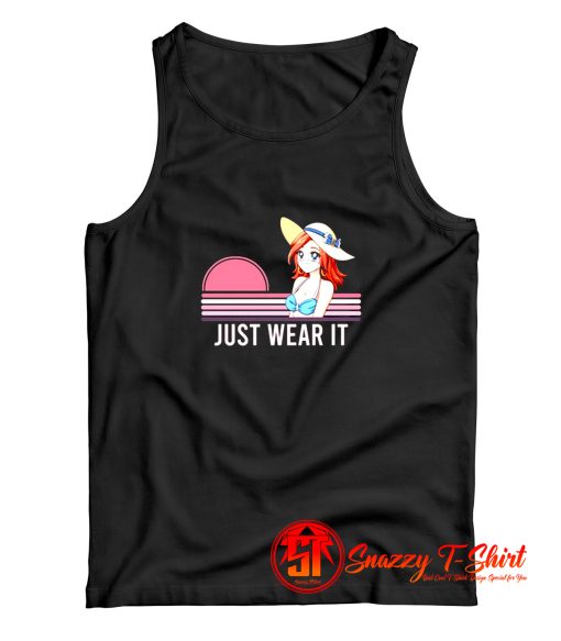 Anime Pink Retro Girl with Face Mask Tank Top