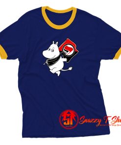 Antifa Moomin Anti Fascist Funny Ringer Tee