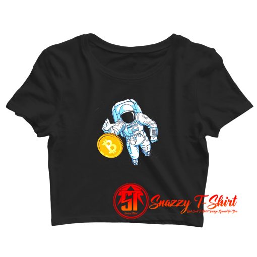 Astronaut Bitcoin Trader Crypto Asset Crop Top Shirt