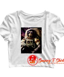 Astronaut Funny Monkey Chimp In Space Crop Top Shirt