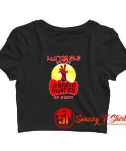 Autism Dad Funny Zombie Hunter Crop Top Shirt