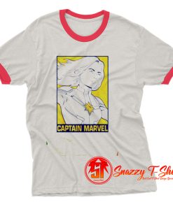 Avengers Endgame Captain Marvel Pop Art Ringer Tee