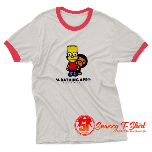 BAPE X The Simpsons Baby Milo Behind Ringer Tee