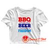 BBQ BEER FREEDOM Crop Top Shirt