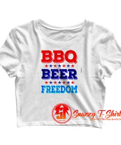 BBQ BEER FREEDOM Crop Top Shirt