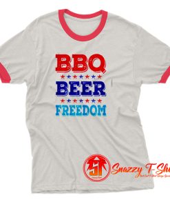 BBQ BEER FREEDOM Ringer Tee