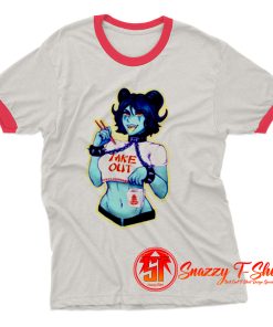 BDSM Hot Sexy Naughty Demon Devil Girl Female Satanism Pinup Pin up Ringer Tee