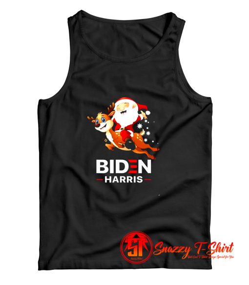 BIDEN HARRIS Santa Claus riding Reindeer Christmas Tank Top