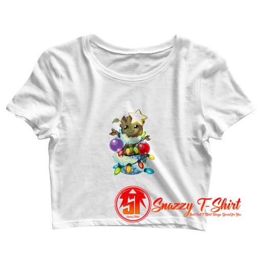 Baby Groot Guardians Christmas Crop Top Shirt