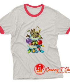 Baby Groot Guardians Christmas Ringer Tee