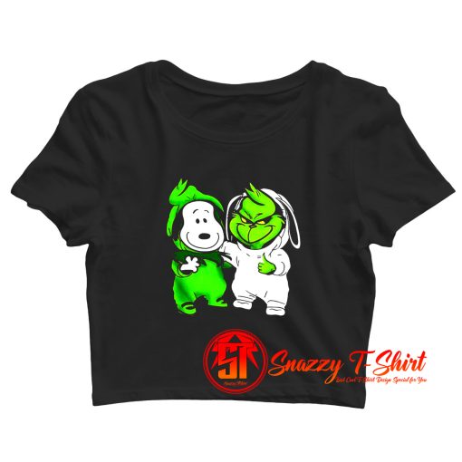 Baby Snoopy and baby Grinch Crop Top Shirt