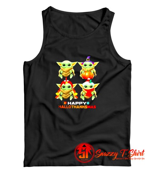 Baby Yoda Happy Hallothanksmas Tank Top