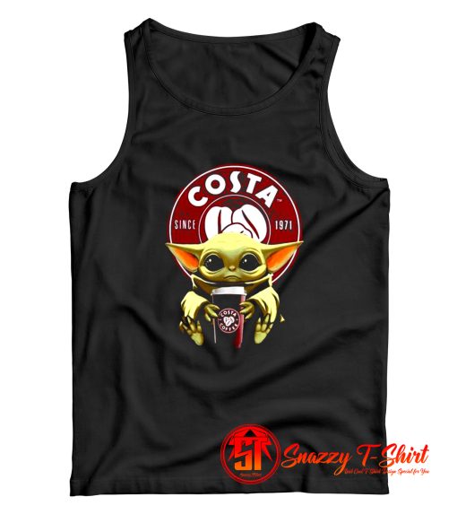 Baby Yoda Hug Costa Coffee Tank Top