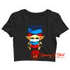 Baby Yoda Mask Hug Chevron Crop Top Shirt