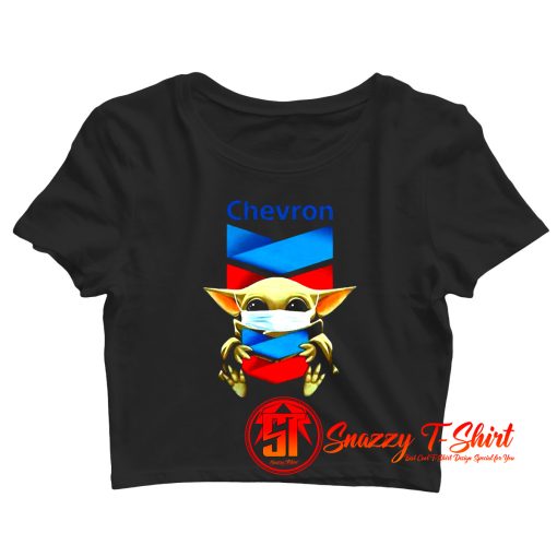 Baby Yoda Mask Hug Chevron Crop Top Shirt