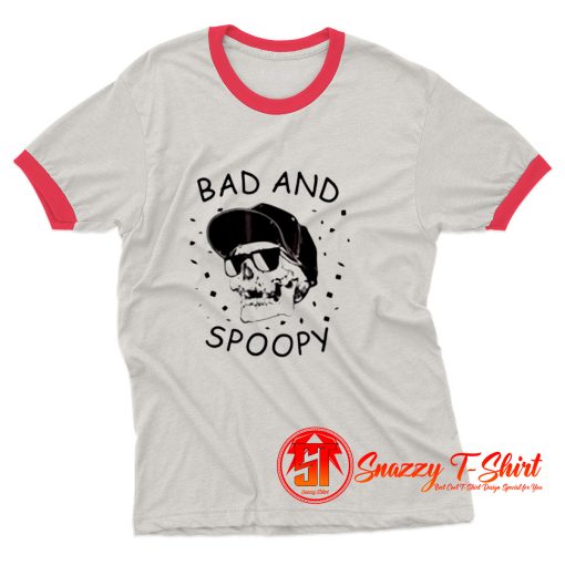 Bad and Spoopy Retro Skull Ringer Tee