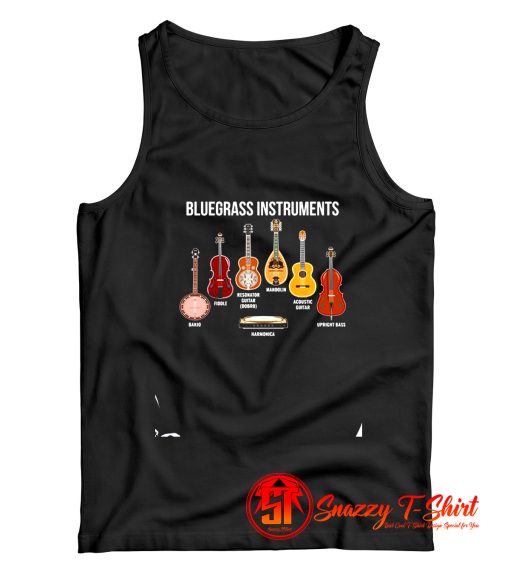 Banjo Bluegrass Instruments Tank Top