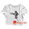 Banksy Robot Barcode Crop Top Shirt