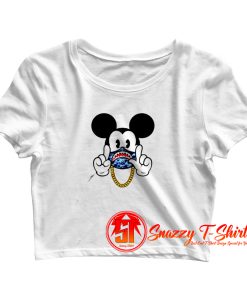 Bape X Mickey Gang Parody Crop Top Shirt