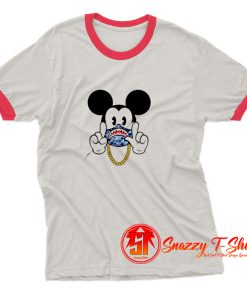 Bape X Mickey Gang Parody Ringer Tee