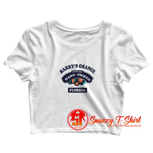 Barrys Orange hand picked florida Crop Top Shirt