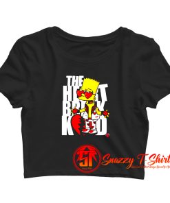 Bart Break Kid Heart Funny Cartoon Crop Top Shirt