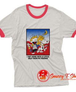 Bart Simpson Calvin And Hobbes Vintage 90s Ringer Tee