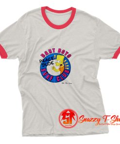 Bart Simpson Cartoon Surf Club Ringer Tee