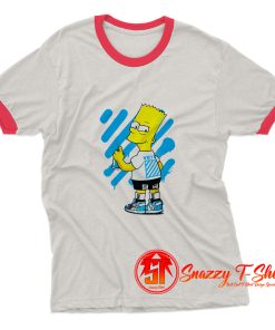 Bart Simpson Off White Ringer Tee