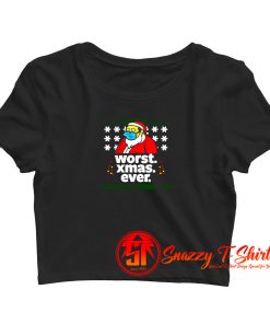 Bart Simpson Worst Christmas Crop Top Shirt