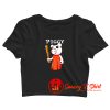 Baseball Bat Piggy Character Crop Top Shirt