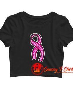 Baseball Pink Ribbon Crop Top Shirt