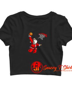 Basketball Santa Christmas Hat Ball Crop Top Shirt