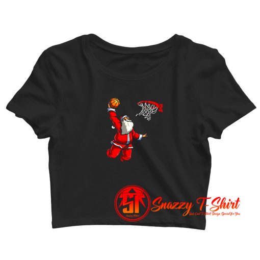 Basketball Santa Christmas Hat Ball Crop Top Shirt