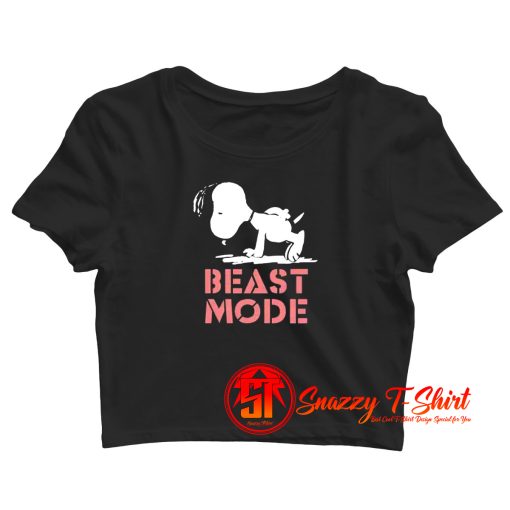 Beast Mode Gym Training Mode On Try Hard Snoopy Crop Top Shirt