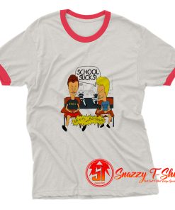 Beavis School Sucks Ringer Tee